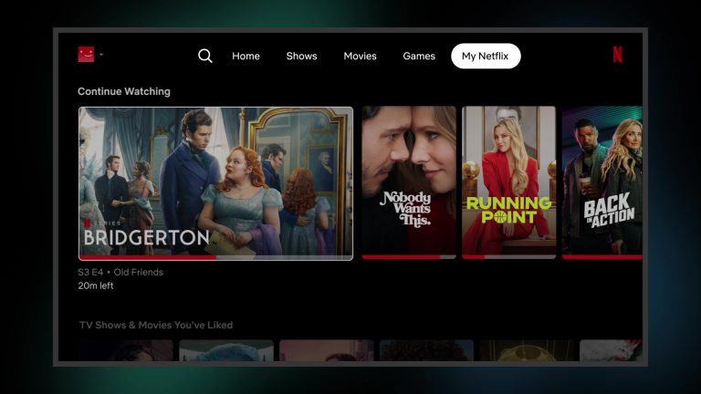 The My Netflix tab gets a new look on TV.