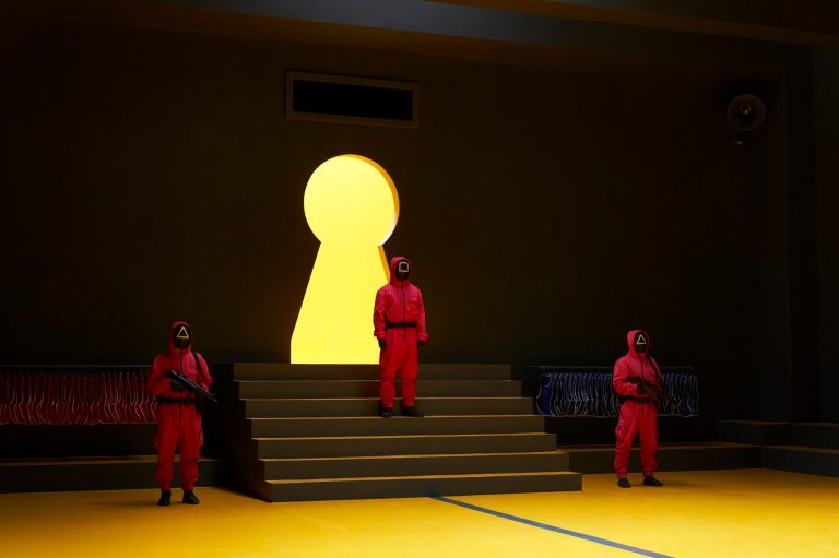Guards patrolling in Squid Game season 3.