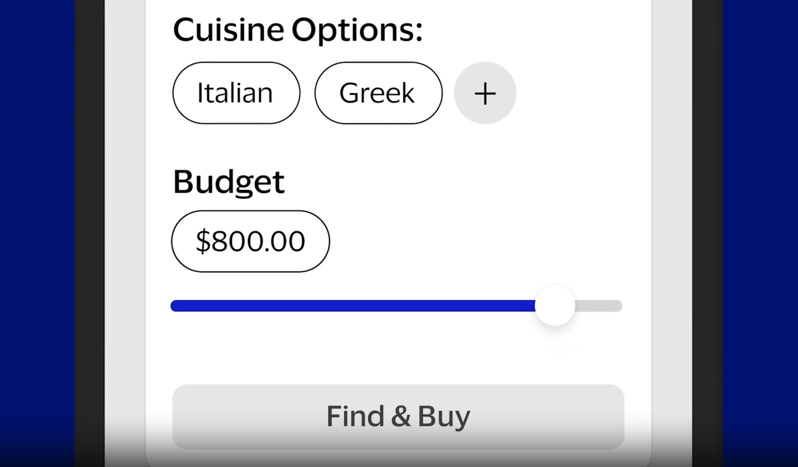 An example of setting a budget for a shopping list given to an AI agent.