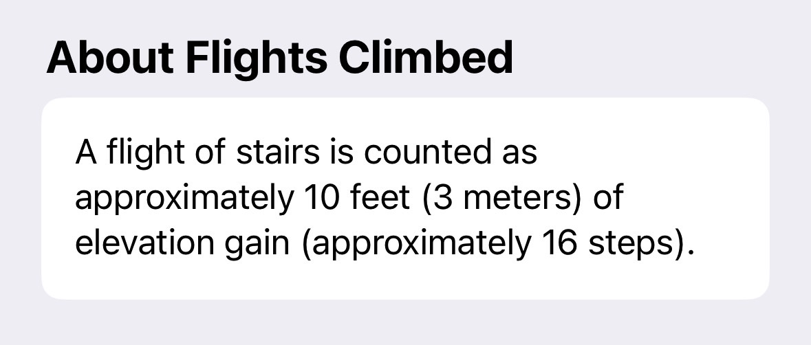 How the iPhone and Apple Watch count climbed floors.