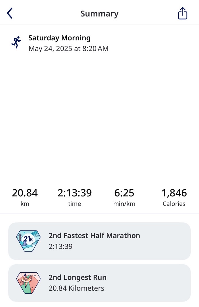La aplicación Runkeeper en iPhone rastreó mi carrera de media maratón.