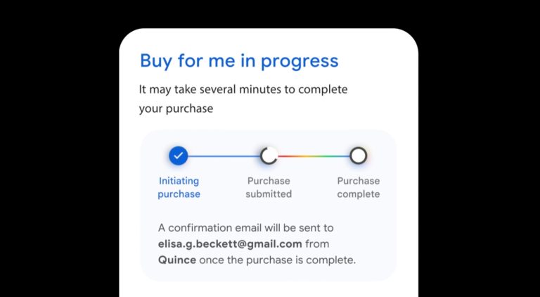 Google AI Mode shopping for the user.