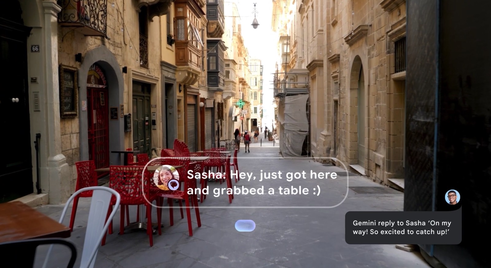 Android XR: Texting with Gemini's help.