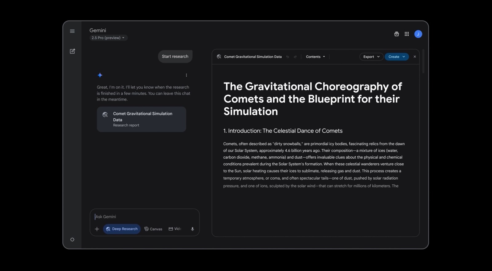 Gemini 2.5 Pro: Deep Research feature.