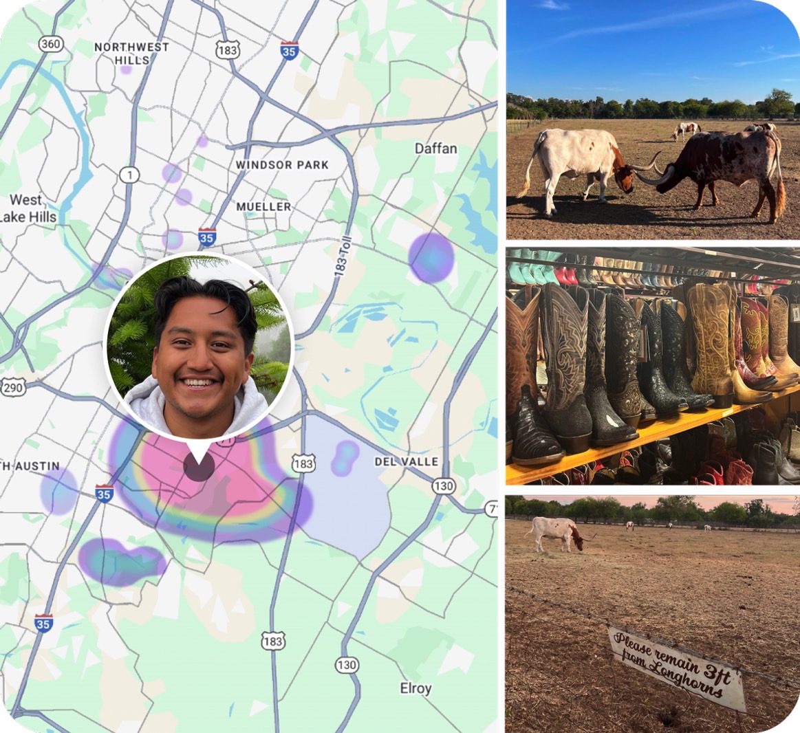 Revisiting places with Google Photos.