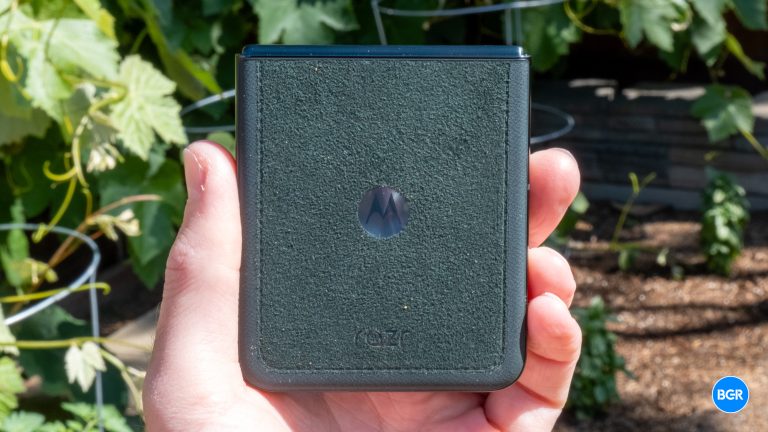 Alcantara back of the 2025 Motorola Razr.