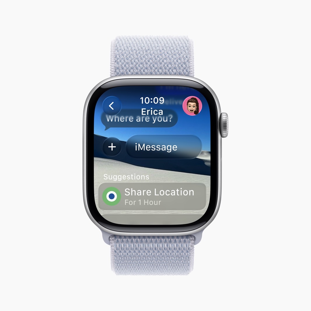The Messages app running on the Apple Watch.
