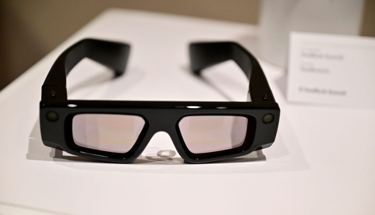 A view of the Snap Spectacles AR Glasses during The New York Times Dealbook Summit 2024 at Jazz at Lincoln Center on December 04, 2024 in New York City.