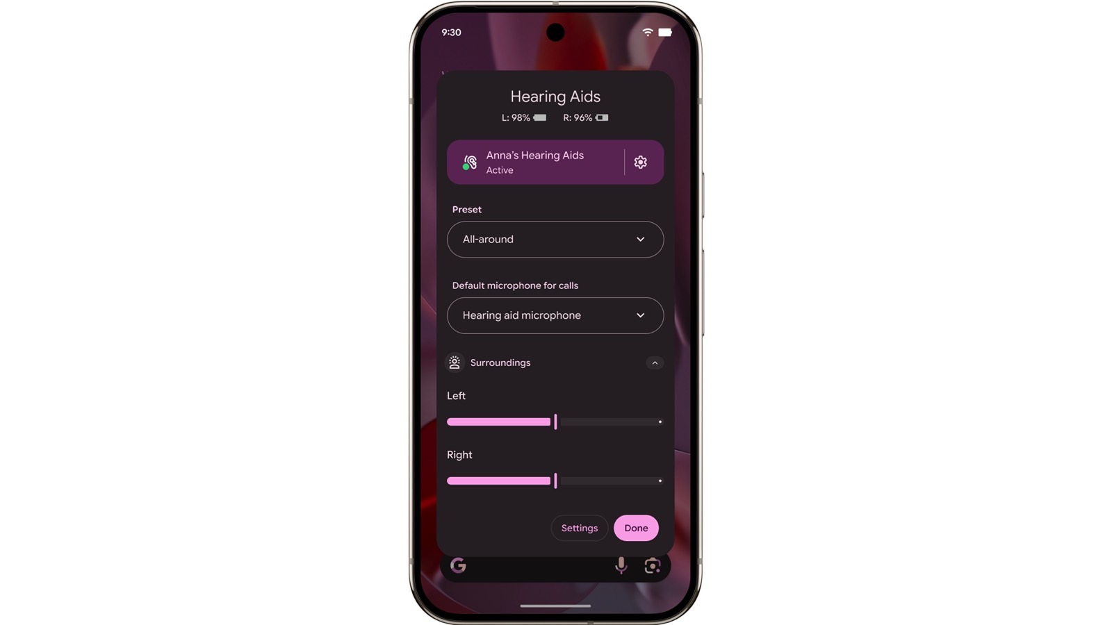 Android 16: Hearing aid device management.
