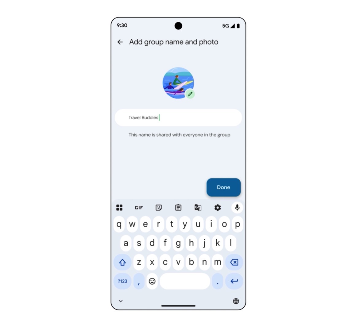 Android: Custom RCS images and names for group chats.