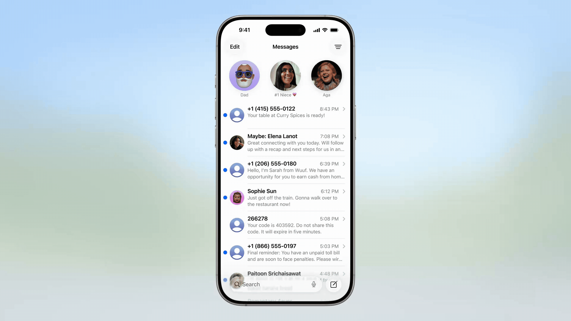 Message filtering in iOS 26