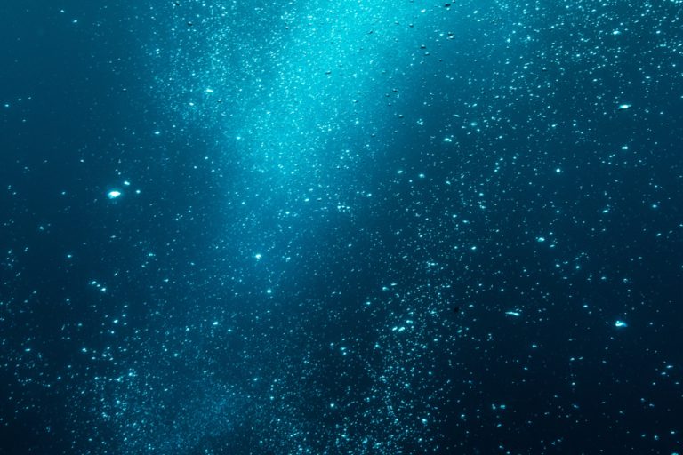 bubbles of methane or other gas under the ocean