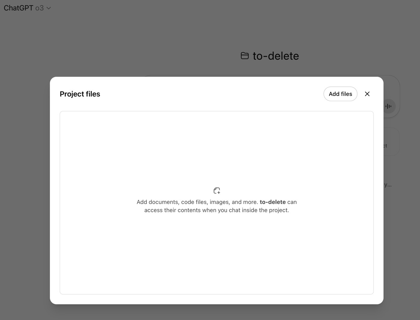 ChatGPT Projects supports up to 20 files.