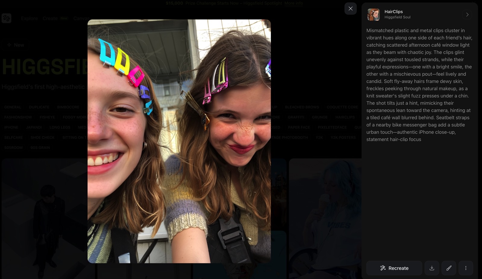 This selfie is 100% believable, even the strange hair clips.