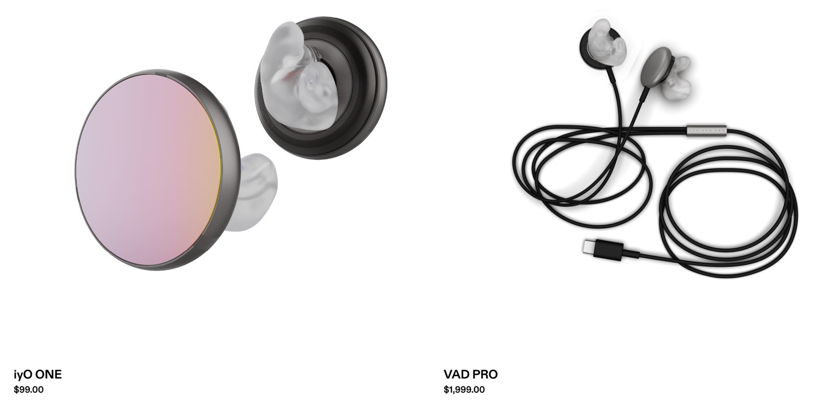 iyO hardware: iyO One and Vad Pro.