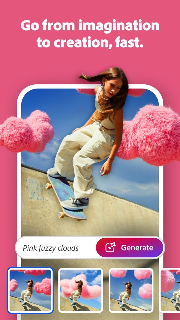 Photoshop for Android: Using AI to generate images.