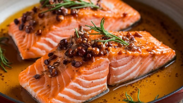 salmon on a plate, lab-grown salmon now available in some restaurants