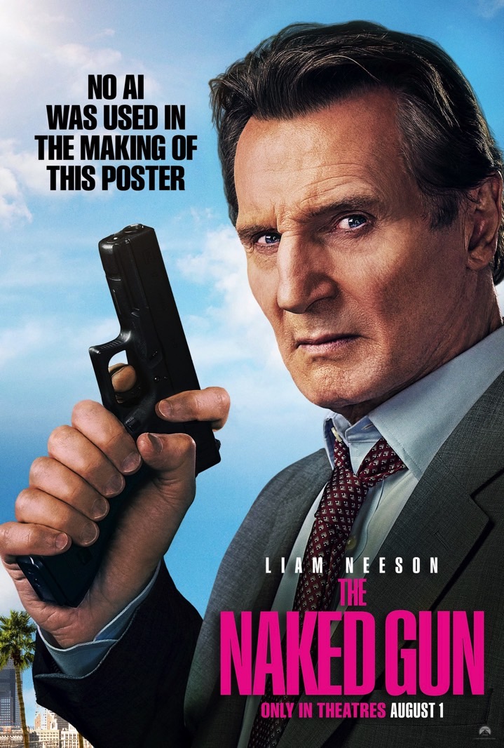 The Naked Gun poster mocks AI.