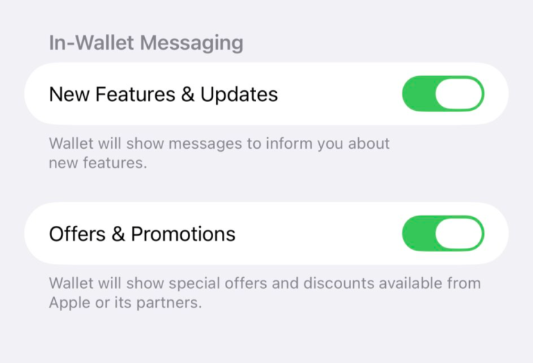 iOS 26 wallet app notifications