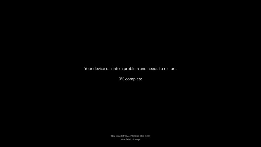 Microsoft's new Black Screen of Death for Windows 11.