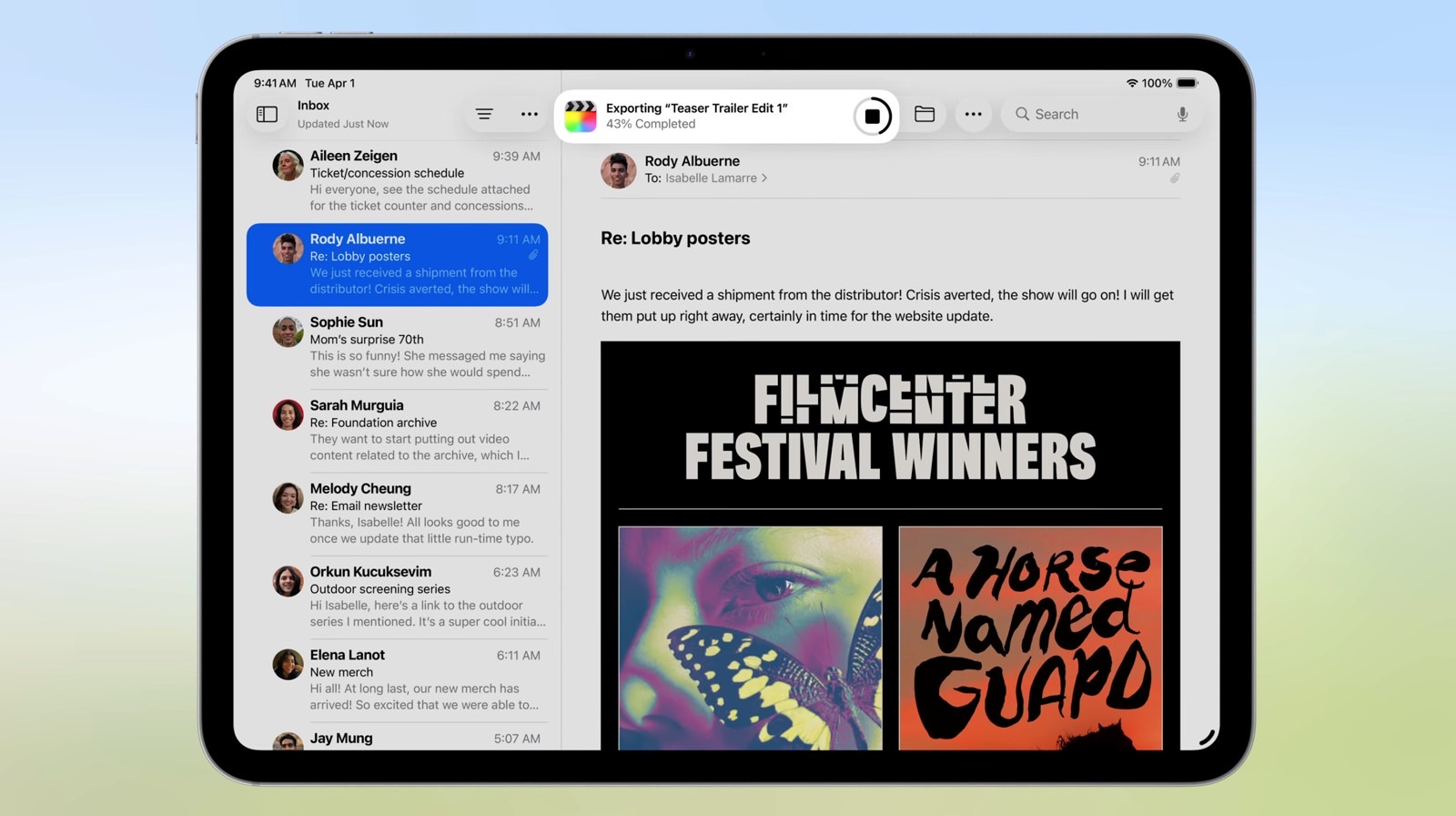 Running apps in the background on iPad will show up as a Live Activity.