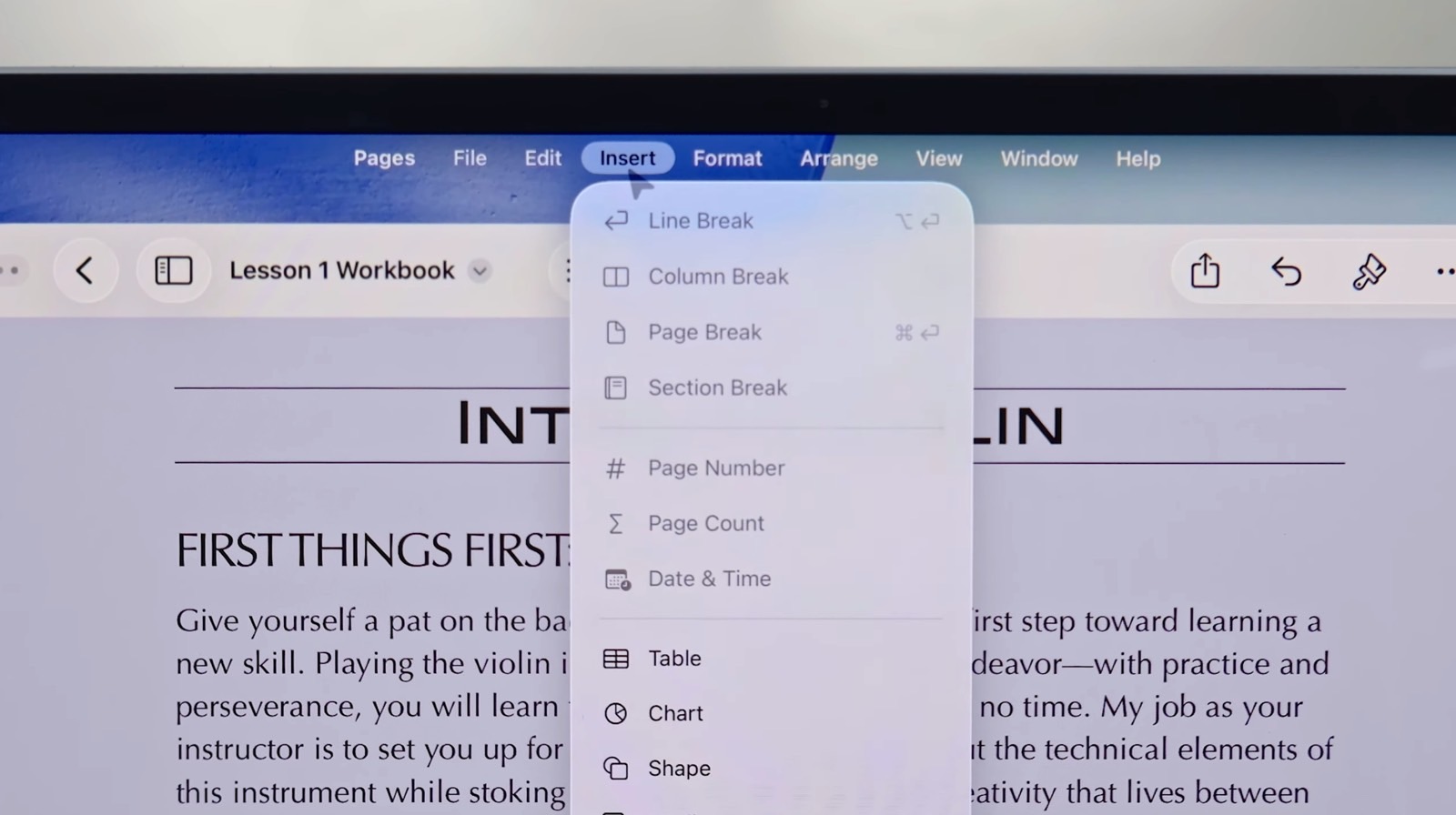 The Menu Bar in iPadOS 26.