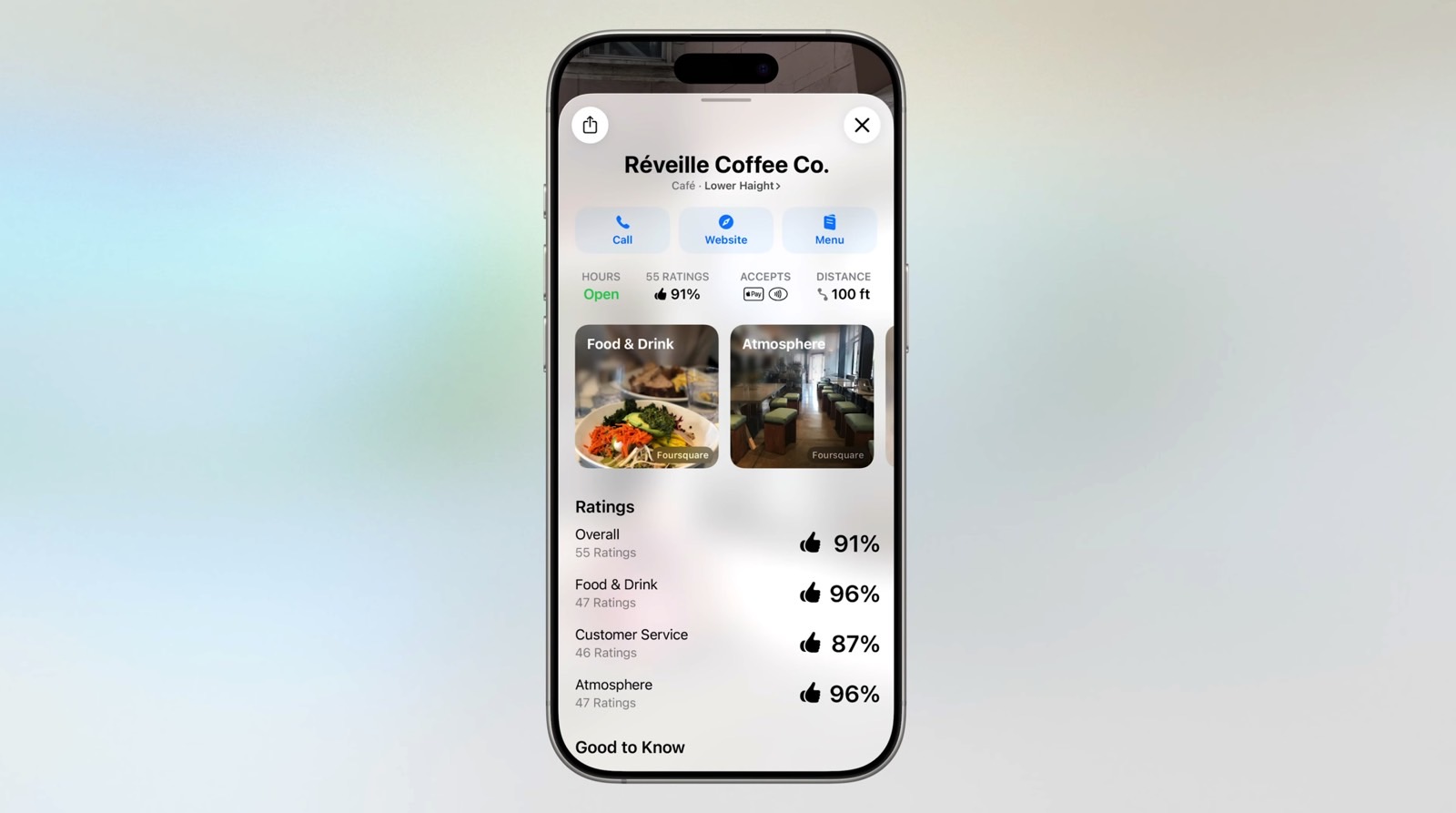 Visual Intelligence: Performing a search with the Camera.