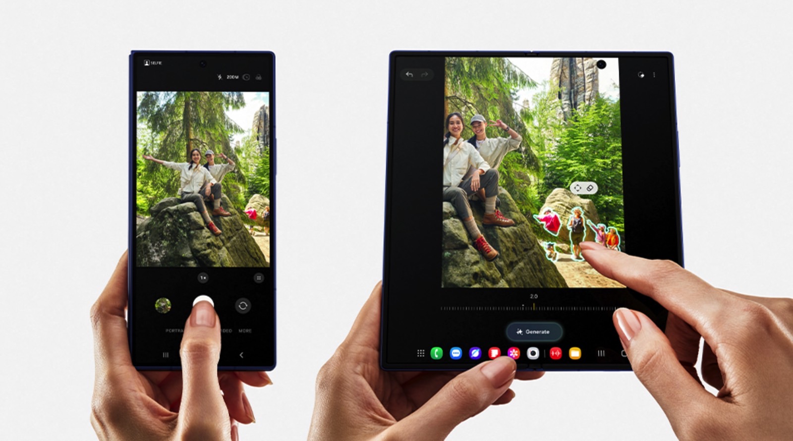 Using the camera on the Galaxy Z Fold 7.