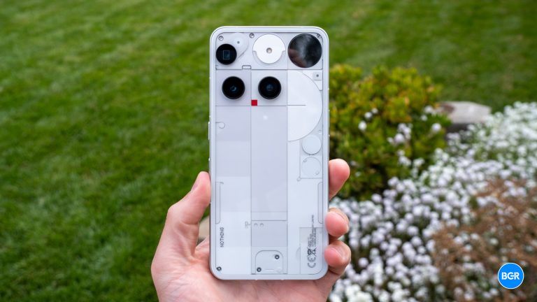Holding the Nothing Phone (3)