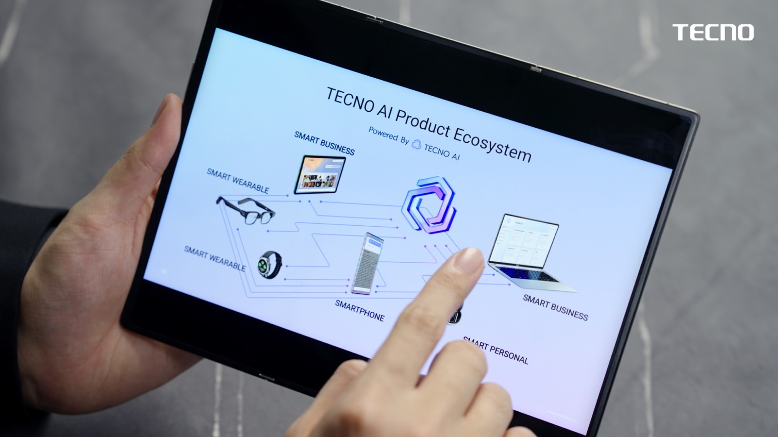 Tecno Phantom Ultimate G Fold: The foldable screen in use.