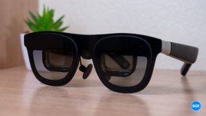 Xreal One Pro Review Front of the Xreal One Pro display glasses